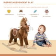 thumbnail image 3 of Qaba Kids Ride on Rocking Horse Toddler Plush Toy with Realistic Sounds for 3 Years Old Children - Brown, 3 of 9