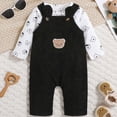 thumbnail image 5 of CAUYDY Baby Boys Coming Home Outfit Infant Boy Long Sleeve Romper Set Toddler Fall Winter Bodysuit Newborn Clothes 0 3 6 9 Months 1T 2T Sizes 6-9 Months,Black, 5 of 5