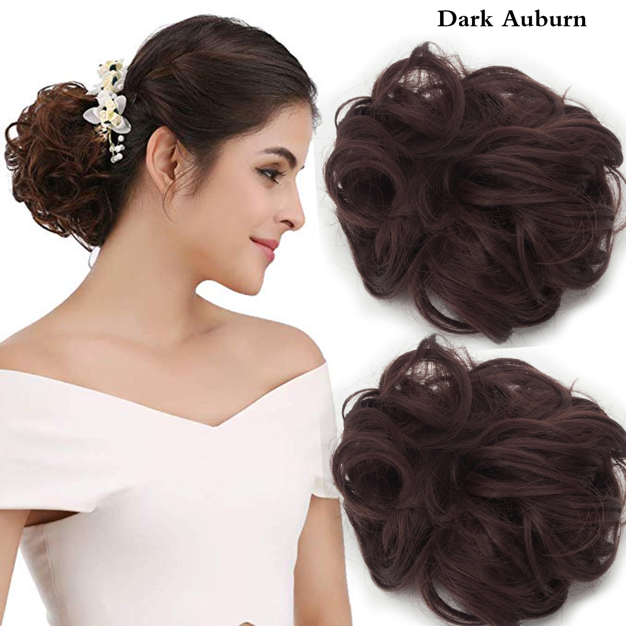 NK Beauty 2PCS Messy Hair Bun Hair Piece Ponytail Hair Extensions