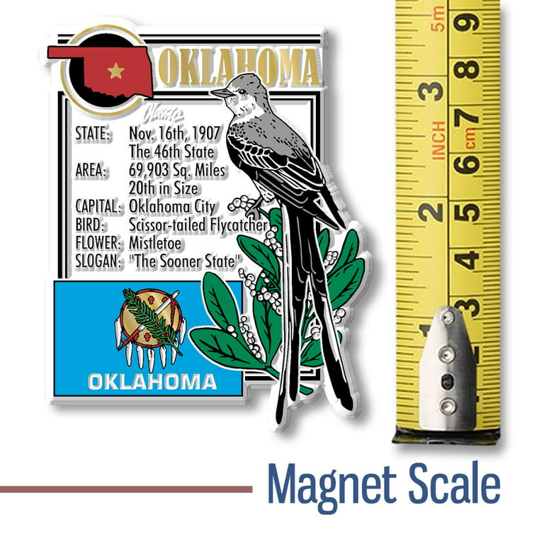 Oklahoma State Montage Magnet by Classic Magnets, 3.1 x 3.2 