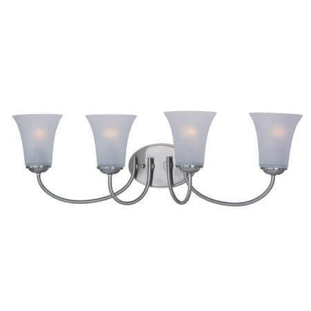 

Bathroom Vanity 4 Light Bulb Fixture With Satin Nickel Finish MB Bulb Type 28 inch 240 Watts