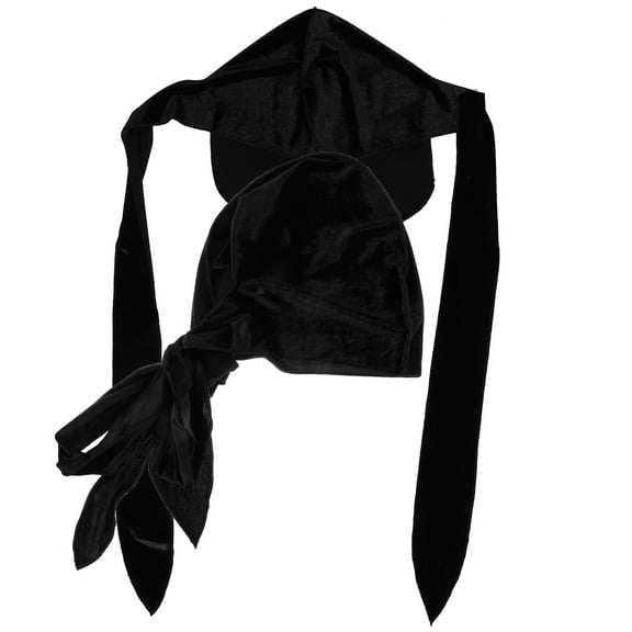 HOMEMAXS 2Pcs Portable Hair Bonnet Head Long Tail Pirate Hat Elastic Cosplay Head Wrap