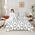 thumbnail image 4 of Castle Fairy Kids Children Cartoon Bowknot Full Size Comforter Sets 3-Piece,Grey Love Heart Print Bedding Comforter Set,Geometric Plaid Lightweight Bedding Sets,Microfiber Bedroom Decor,Reversible, 4 of 8