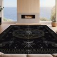 thumbnail image 2 of Design&I 5'x7' Washable Area Rug Sleek Flatweave Pet Friendly & Non-Slip Runes Witchy Skull Pentagram Norse Raven Doormat Border Crow Flowing Dynamic for Small Living Room, Bedroom, 2 of 7