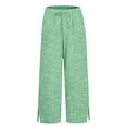 thumbnail image 4 of Rhuody Womens Pants Casual Stylish Striped Loose Fit High Waist Nine Inch Straight Leg Trousers Lightweight Daily Wear Green Xl, 4 of 4