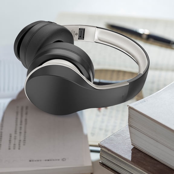 Fnochy Bluetooth Headphones Over Ear, Wired/Wireless Overhead Headphones with Microphone, Soft Earmuffs & Foldable Lightweight Bluetooth Headsets with Hi-Fi Stereo Sound for Laptop PC Cellphone