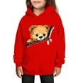 thumbnail image 2 of ATOGUTA Valentine's Day Graphic Sweatshirts for Girls Hooded Heart Sweatshirt Fall Winter Kid Long Sleeve Shirt Pullover Top Size 3T-14, Red, 2 of 5