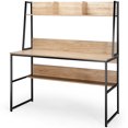 thumbnail image 5 of Topbuy Mufti-Functional Computer Desk PC Workstation with Open Bookcase Natural, 5 of 5