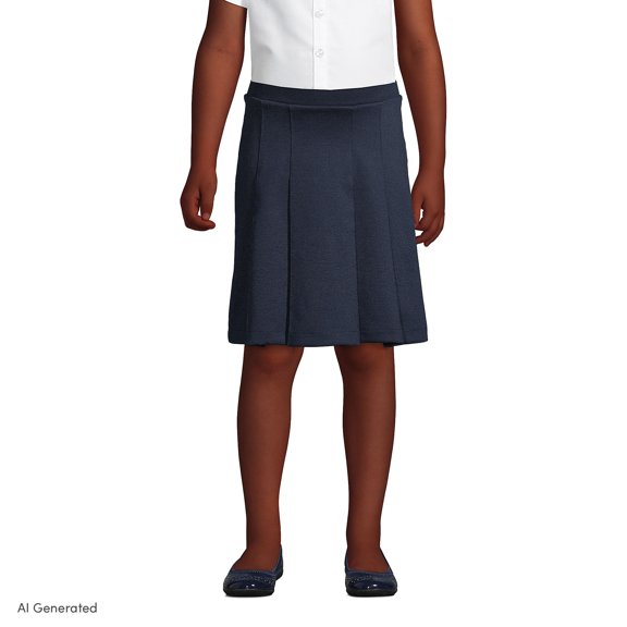 Lands' End Girls Ponte Pleat Skirt Top of Knee