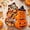 B, variant on Halloween Iron Pumpkin Ghost Storage Box, Decorative Candy Treat Container for Party, Spooky Festival Ornament for Mantel Shelf Entryway Display