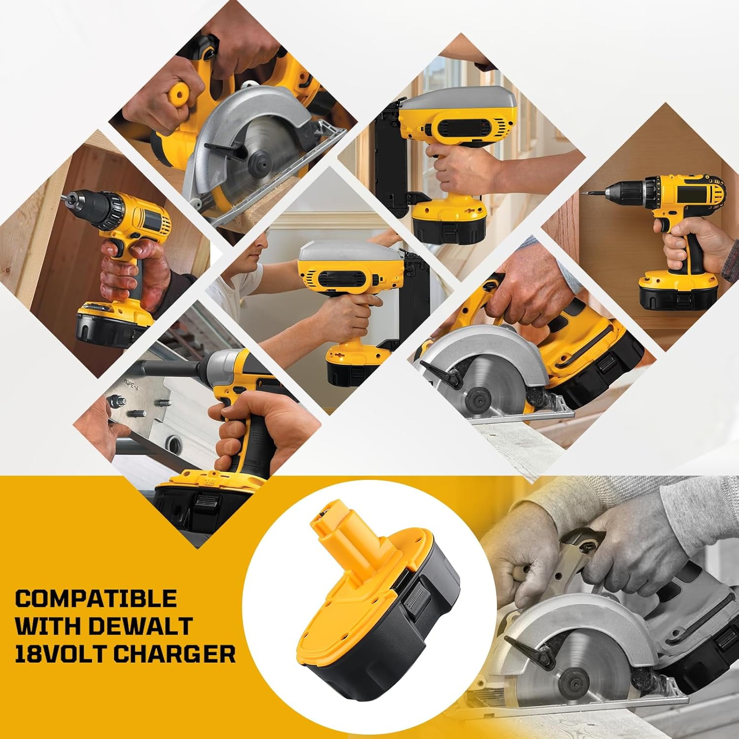 2Pack 18V Replace for dewalt Battery 4.5Ah 18v xrp Batteries DC9096 DC9099 DW9098 with DC9310 18V Dewalt Charger