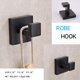 thumbnail image 2 of Tastos Ganchos para toallas de baño, negro mate, paquete de 2 ganchos para batas y ropa de acero inoxidable, gancho de pared resistente para baño y cocina, estilo cuadrado moderno montado en la pared, 2 of 5