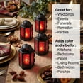 thumbnail image 3 of Mini Small Decorative Moroccan Candle Lantern Holders for Hanging, Indoor Home Decor, Outdoor Patio, Weddings, Red, 4pk, 3 of 12