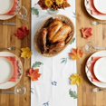 thumbnail image 5 of Blue White Pumpkins Fall Table Runner - 36 Inch Long Thanksgiving Eucalyptus Leaf Cotton and Linen Blended Dress Scarves Farmhouse Table Runner for Kitchen Dining, Coffee Table, 13" x 36", 5 of 8