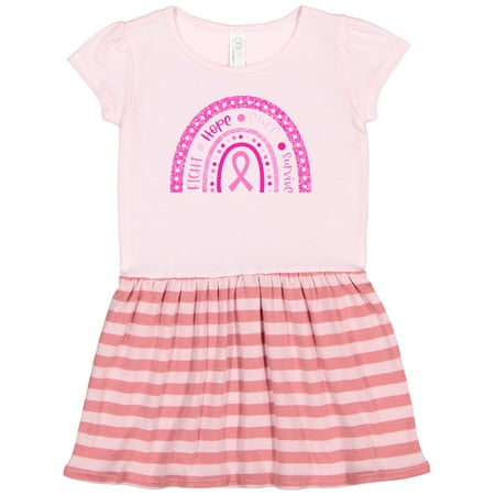 

Inktastic Breast Cancer Awareness Rainbow Fight Hope Cure Survive Gift Toddler Girl Dress