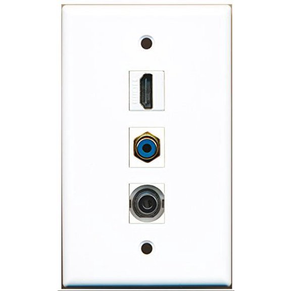 RiteAV - 1 Port HDMI and 1 Port RCA Blue and 1 Port 3.5mm Wall Plate