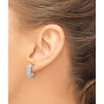 thumbnail image 3 of Sterling Silver Rhodium-Plated Scalloped Post Hoop Earrings (Width 14) (Length 15.25) - Jbsp, 3 of 5