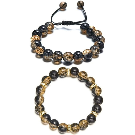 Beaded Stretch Bracelets for Women Men Healing Crystal Stone Bracelet Bead Adjustable Unisex Gemstones Bracelets 10MM Weave Jewelry Gifts
