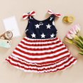 thumbnail image 1 of Vestido de niña Herrnalise con rayas y estrellas para el Día de la Independencia, con tirantes y bandera, 1 of 8