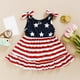 thumbnail image 1 of Vestido de niña Herrnalise con rayas y estrellas para el Día de la Independencia, con tirantes y bandera, 1 of 8