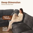 thumbnail image 4 of LAKPS 139" U-Shaped Sectional Sofa, 7-Seater Modular Cloud Couch for Large Families & Guests with Corduroy Upholstery, Right Facing Chaise, Gray, 4 of 9