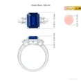 thumbnail image 5 of ANGARA Lab Grown 3.4 Ct Blue Sapphire & Lab Diamond 3 Stone Ring for Women in 14K White Gold (Size-10x8mm) | September Birthstone, Anniversary, Jewelry Gift for Women | Lab-Grown Blue Sapphire Ring, 5 of 7