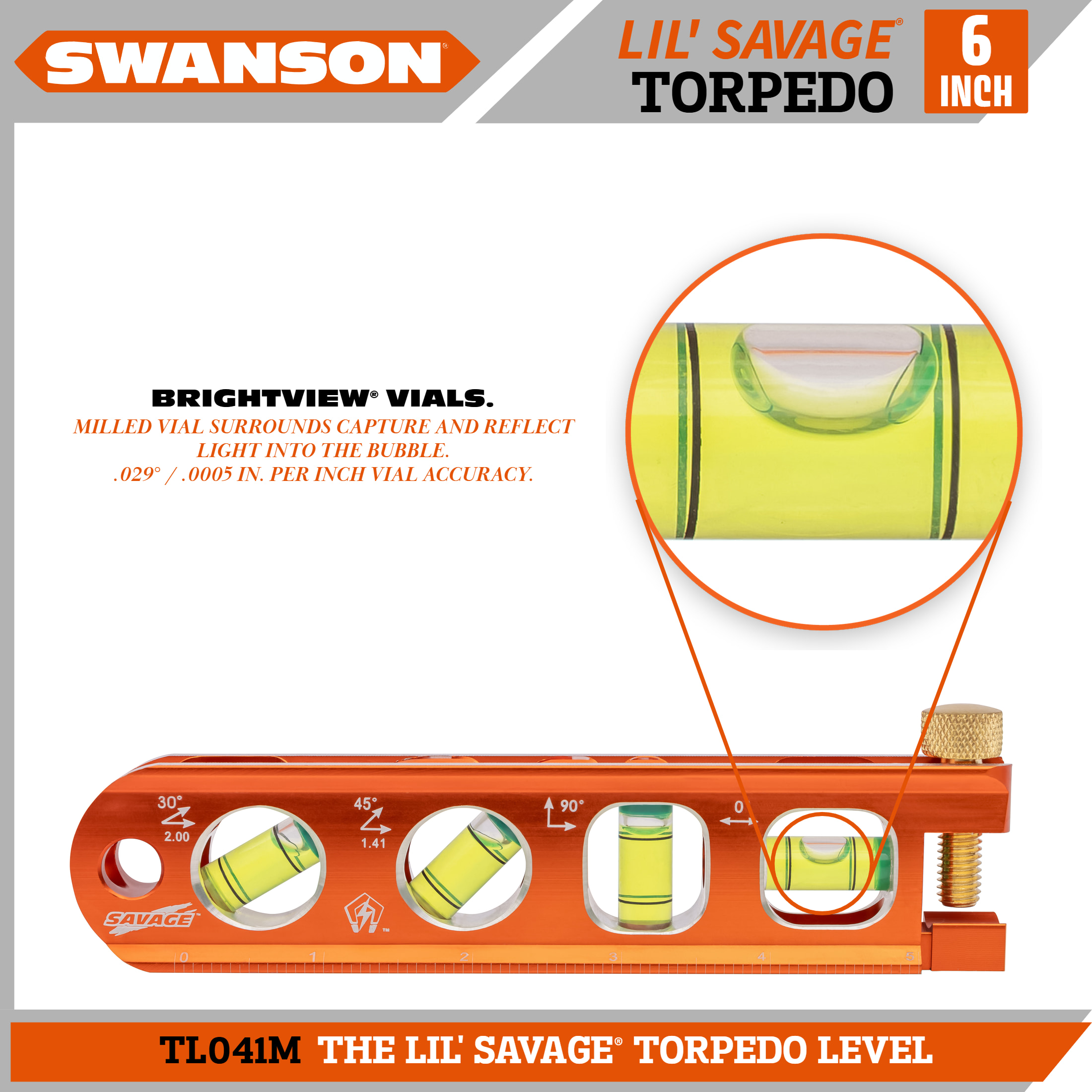 Swanson Savage 6" Torpedo Level with Magnet photo 5