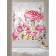 thumbnail image 3 of Sheer Curtains 72 inches Long, Watercolor Mushroom Pink Flower Butterfly Ladybug Light Filtering Sheer Window Curtains Rod Pocket Voile Drapes for Bedroom Living Room, 52"W x 72"L 2 Panels, 3 of 7