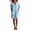 Light Blue, variant on Women's Summer Cotton Linen Dress with Pockets, Casual V Neck Batwing Sleeve Mini Dress, Loose Fit Breathable Tunic Sundress