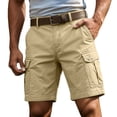 thumbnail image 2 of Cargo Shorts for Men Summer Casual Wide Straight Leg Loose Fit Lightweight Bermuda Work Shorts with Pockets, 2 of 8