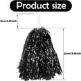 thumbnail image 4 of 12PCS Pom Poms Cheerleading Metallic Foil Cheer Pom Poms with Plastic Handles for Rooters Cheering Squad Team Spirit Sports, 4 of 4