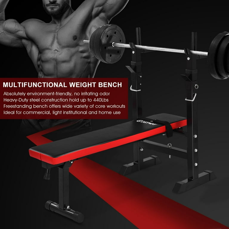 Costway Adjustable Folding Weight Lifting Flat Incline Bench Fitness Workout Walmart