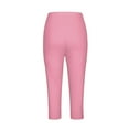 thumbnail image 6 of Capri Leggings for Women Clearance Comfort Tummy Control Stretch Leggings for Women Elastic Waistband Running High Waisted Workout Leggings for Women with Pockets Gym Workout Pink 3XL, 6 of 6