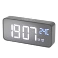 thumbnail image 1 of Reloj Electrónico De Escritorio, Espejo LED, Despertador Digital, Brillo Inteligente, Ajuste De 13 Canciones, Memoria De Apagado Para El Hogar, 1 of 7