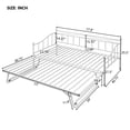 thumbnail image 7 of Twin Size Metal Daybed with Twin Size Adjustable Trundle, Portable Folding Trundle Heavy-Duty Steel Daybed with Pop Up Trundle Bed, 7 of 7