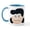 White/Blue Inside, variant on CafePress - Peanuts Emoji Lucy Annoyed - 11 oz Ceramic Mug - Novelty Coffee Tea Cup