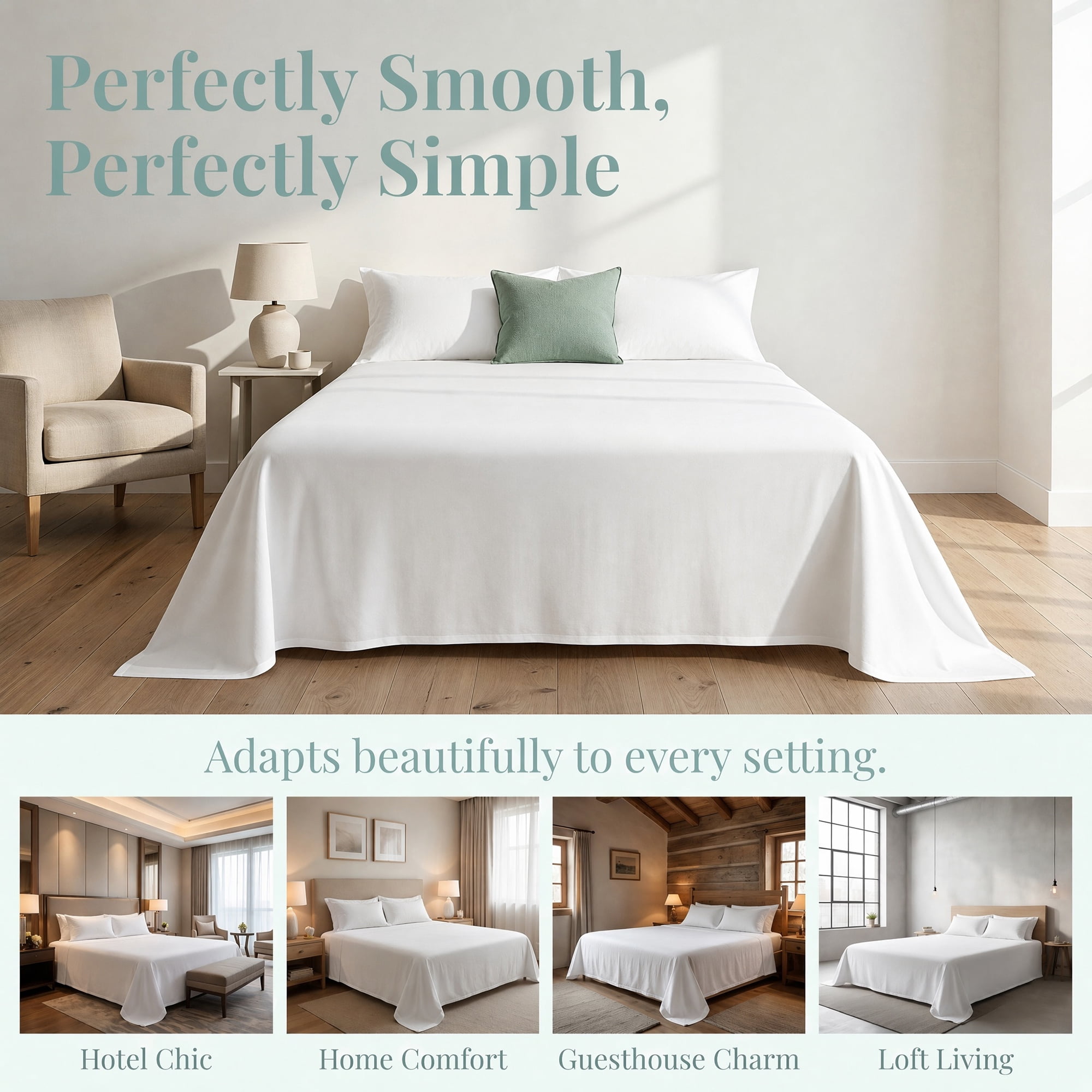 Unique Bargains Cotton Gauze Bed Sheet Soft Flat Sheet Cozy Bedding White 91"x96"