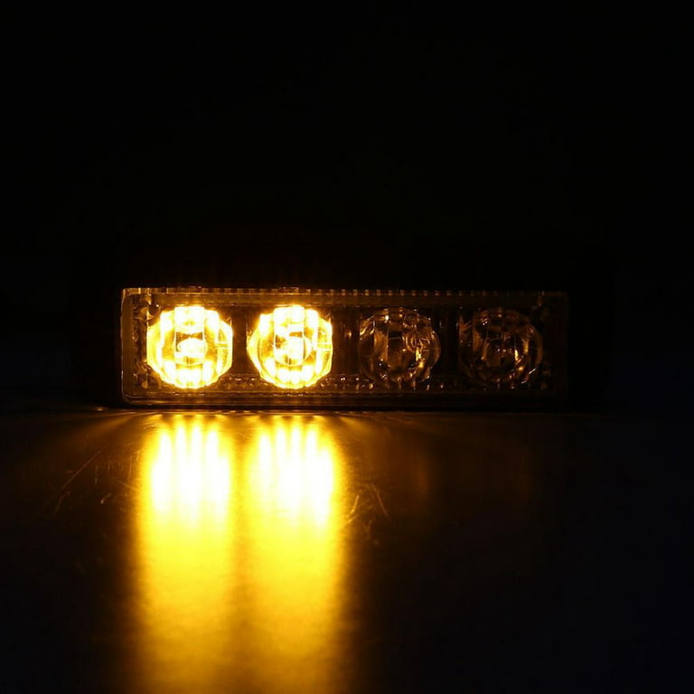 Kaufe 2 x 12–24 V, 4 LEDs, orangefarbenes bernsteinfarbenes Licht,  Lampenwiederherstellung, blinkendes Pannen-Stroboskop-Grill