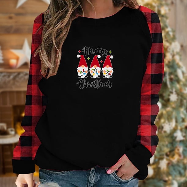 Pntutb, camiseta de manga larga suelta con cuello redondo y estampado informal a la moda de verano para mujer, blusa, Jersey Pntutb Pntutb-4545