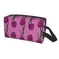 thumbnail image 2 of Goofa Tulips Flowers Printed Toiletry Bag with Handle,Large Capacity Travel Makeup Cosmetic Bag for Women, Carry on Airport Airline Compliant Bag, 2 of 9