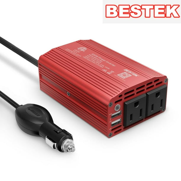 BESTEK-300W 4.2A Dual USB Power Inverter for Car DC 12V to 110V AC