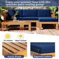 thumbnail image 5 of 5-Piece Outdoor Backyard Patio Wood Sectional Sofa Seating Group Set with Cushions (Natural), 5 of 12