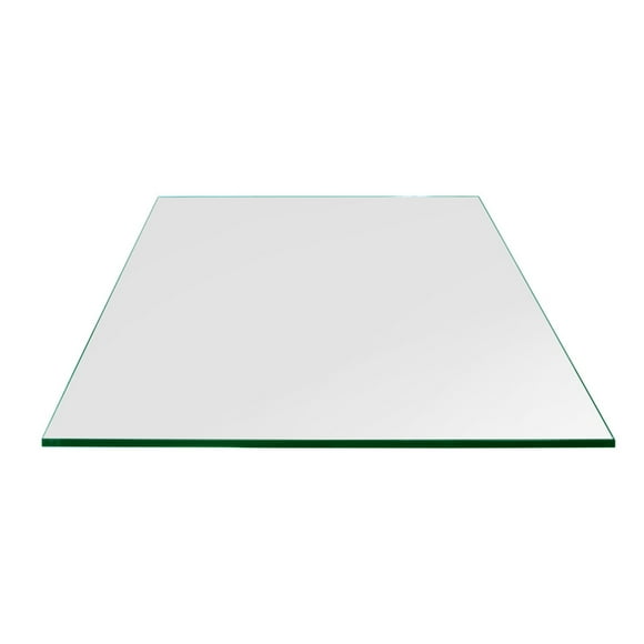 Dulles Glass Bord Plat Poli Carré de 12 Po 1/4 Po pour Dessus de Table en Verre Trempé