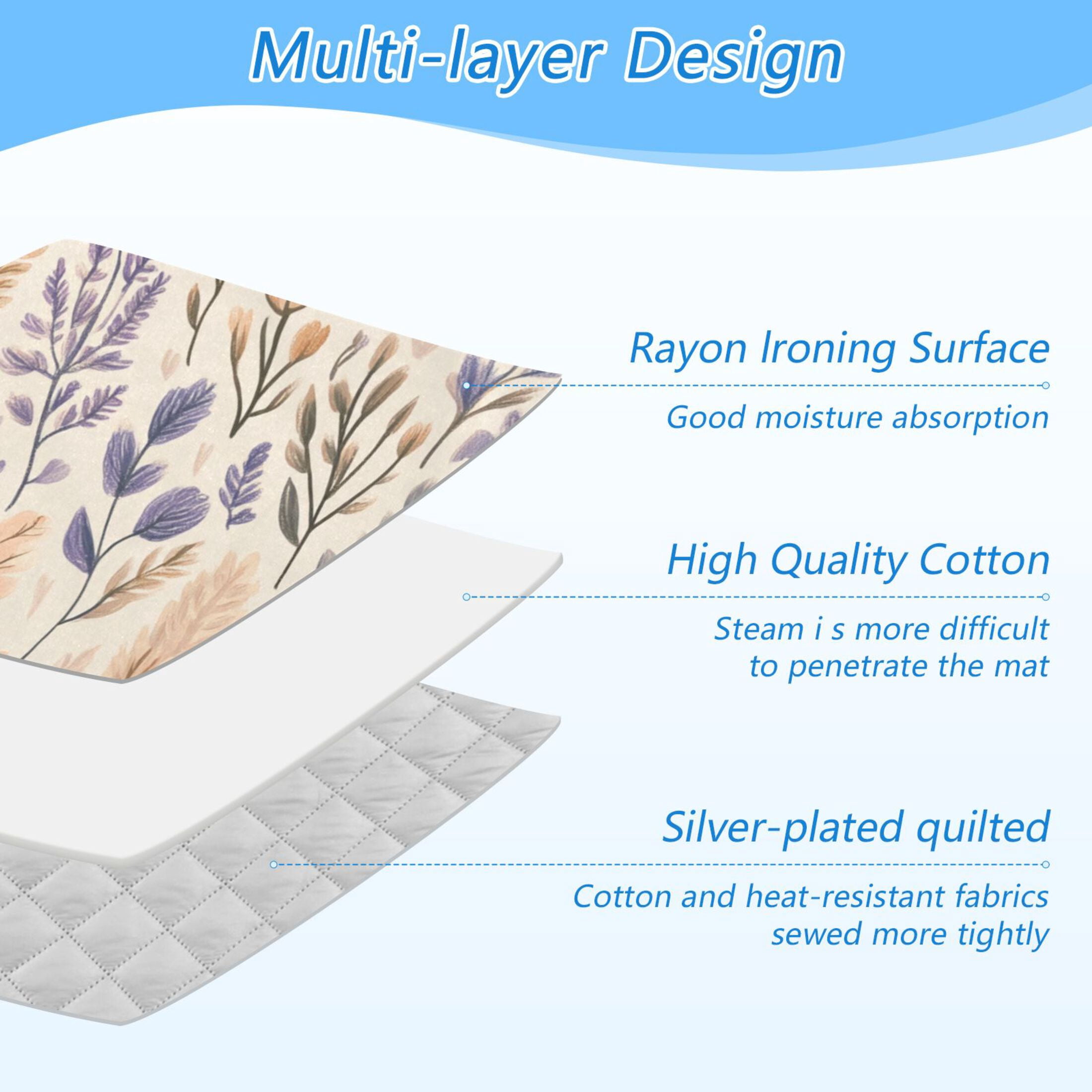 Brown Leaf Plants Ironing Mat Blanket for Table Top Travel Portable Ironing Board Pad 47.2x27.6 Inch