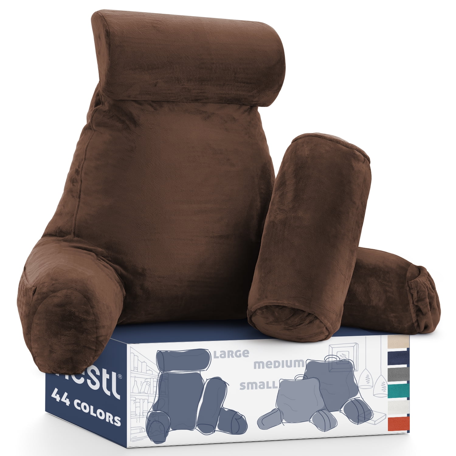 Nestl Reading Pillow, Extra Large Comfortable Bed Rest Pillow with Arms