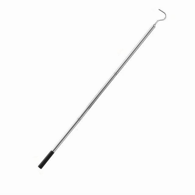 KAKOWELY Attic Pull Down Hook: Stainless Steel Portable Rv Awning Opener Puller Reach Rod Pole For Reaching High Window Heavy Duty Hanger Hooks Home Storage,52.76X"X3.35"X0.98"