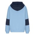 thumbnail image 4 of Color Block Hooded Sweatshirts for Women Oversize Fit Autumn Sweatshirt Pull-up Hoodie Streetwear with Pockets Gym Workout Athleisure Casual Essentials Plus Size, 4 of 5