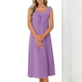thumbnail image 2 of FAHXNVB Womens Nightgowns Square Neck Ruffle Hem Sleeveless Victorian Sleep Dress Ladies Flowy Long Sleepwear Night Dress, 2 of 7