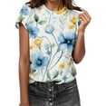 thumbnail image 1 of Gibobby Camisetas Mujer Baratas Manga Corta Camiseta manga corta informal con cuello redondo estampada a la moda para mujer(Blanco,XL), 1 of 4