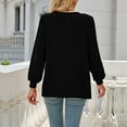 thumbnail image 7 of Annhoo Going out Tops for Women Fall Casual Pleated Crewneck Long Sleeve T-Shirts Ladies Basic Solid Color Blouses, 7 of 7